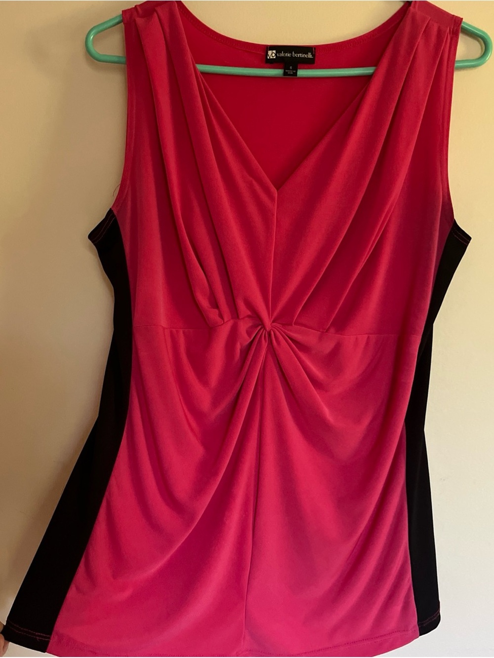 Valerie Bertinelli Pink Twist-Front Sleeveless Top